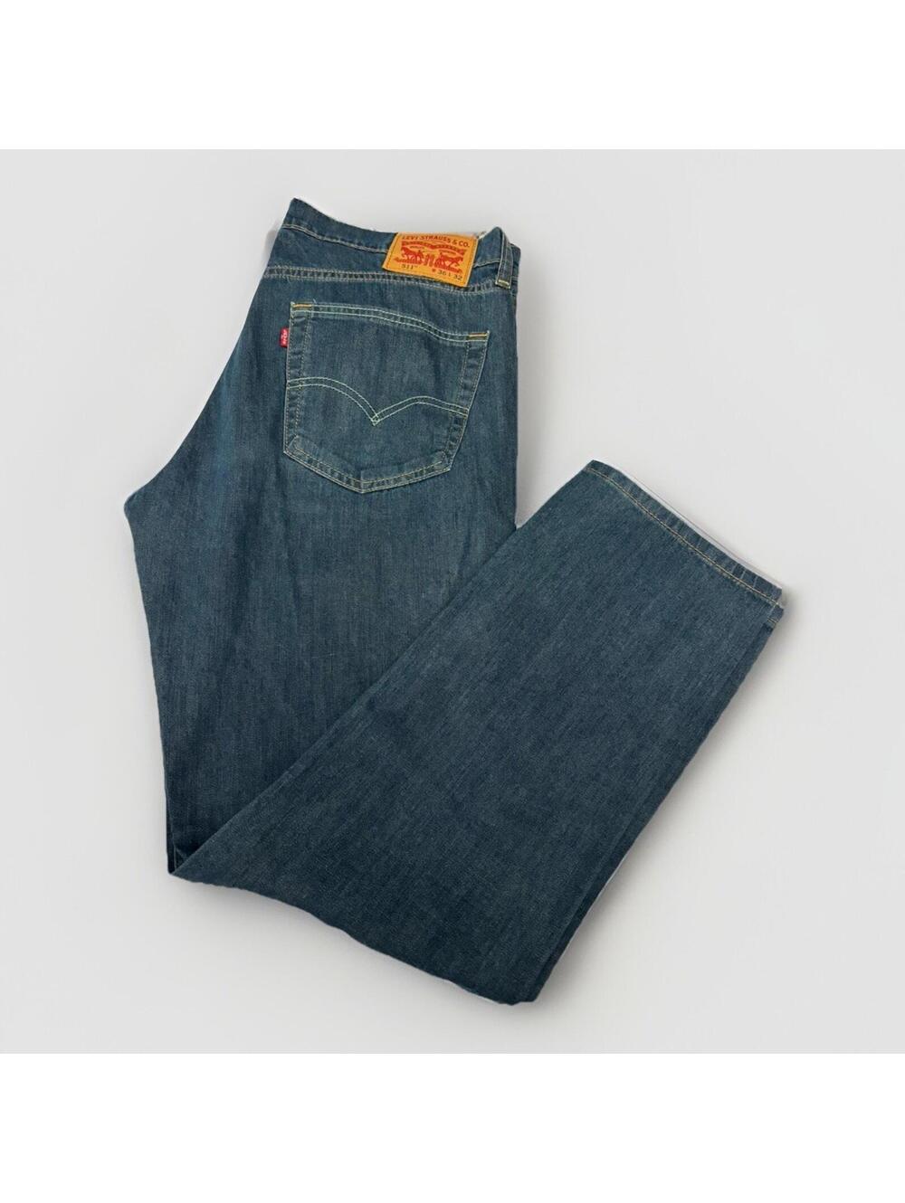 Men’s Levi’s 511 Dark Wash Straight Leg Stretch Jeans Size 36x32